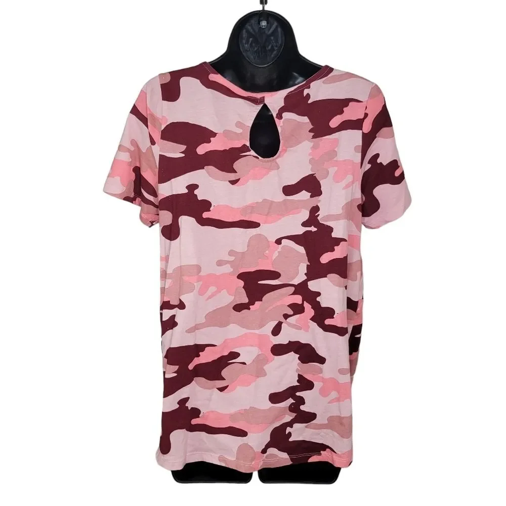 Roamans Nwot camo keyhole tunic top size 12